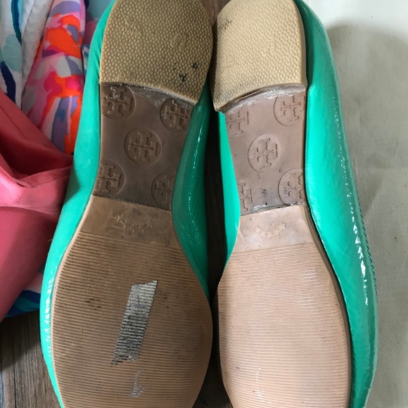 Tory Burch Reva Style Flats in Ocean Green - Picture 4 of 8